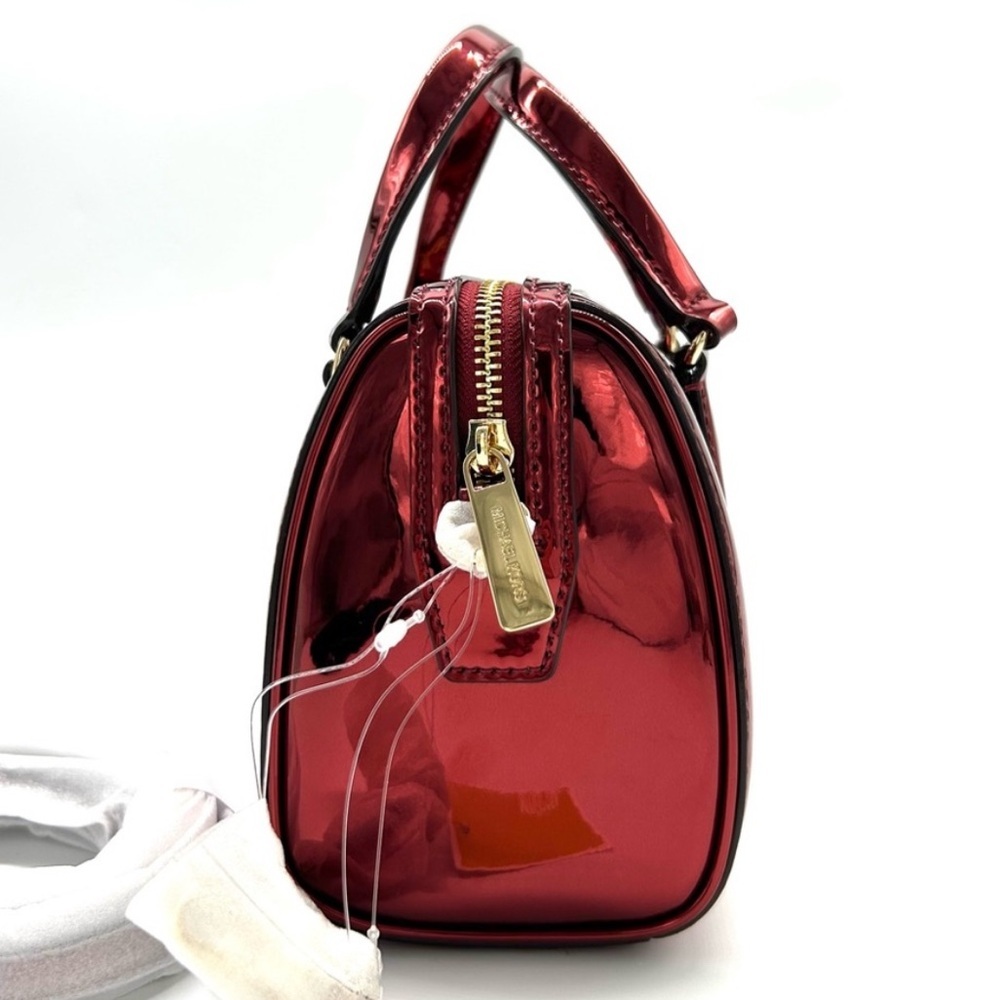Michael Kors Jet Set Small Patent Duffel Crossbody Bag Cherry - Picture 4 of 10